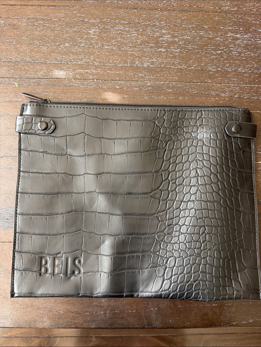 BEIS Croc-Embossed Toiletry Pouch in Black